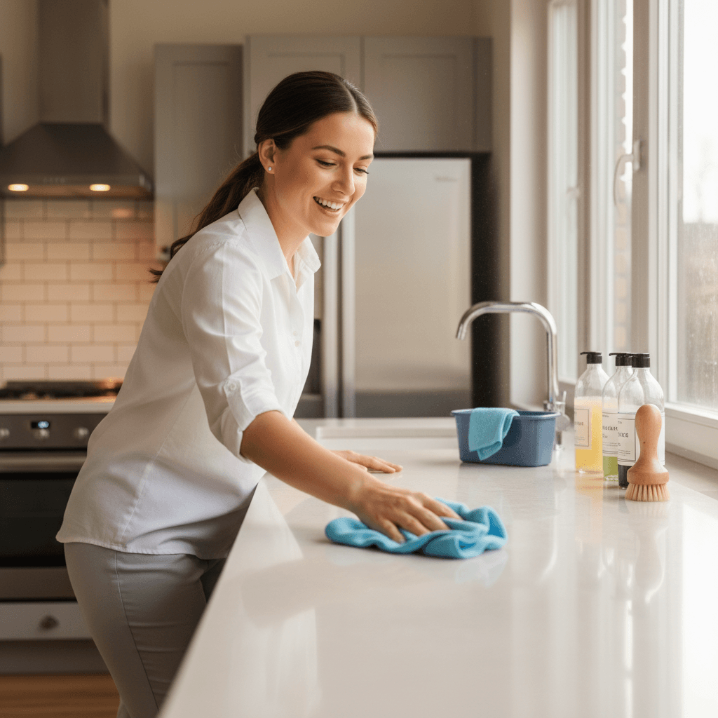 Professional cleaning apartment kitchen